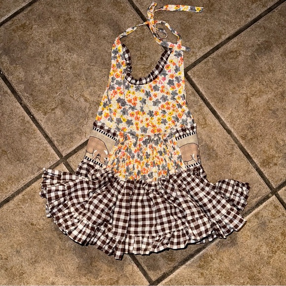 GIRLS RICA ROSIE BOUTIQUE FARMHOUSE PRINT DRESS ROOSTER COW 12 MONTH RARE HTF - Picture 7 of 11